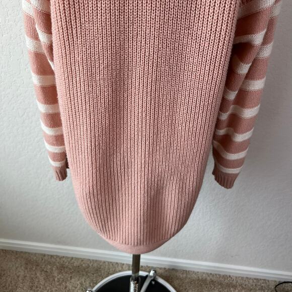 St Johns Bay Striped Pullover Sweater size 0X Pink White Preppy - Picture 6 of 8